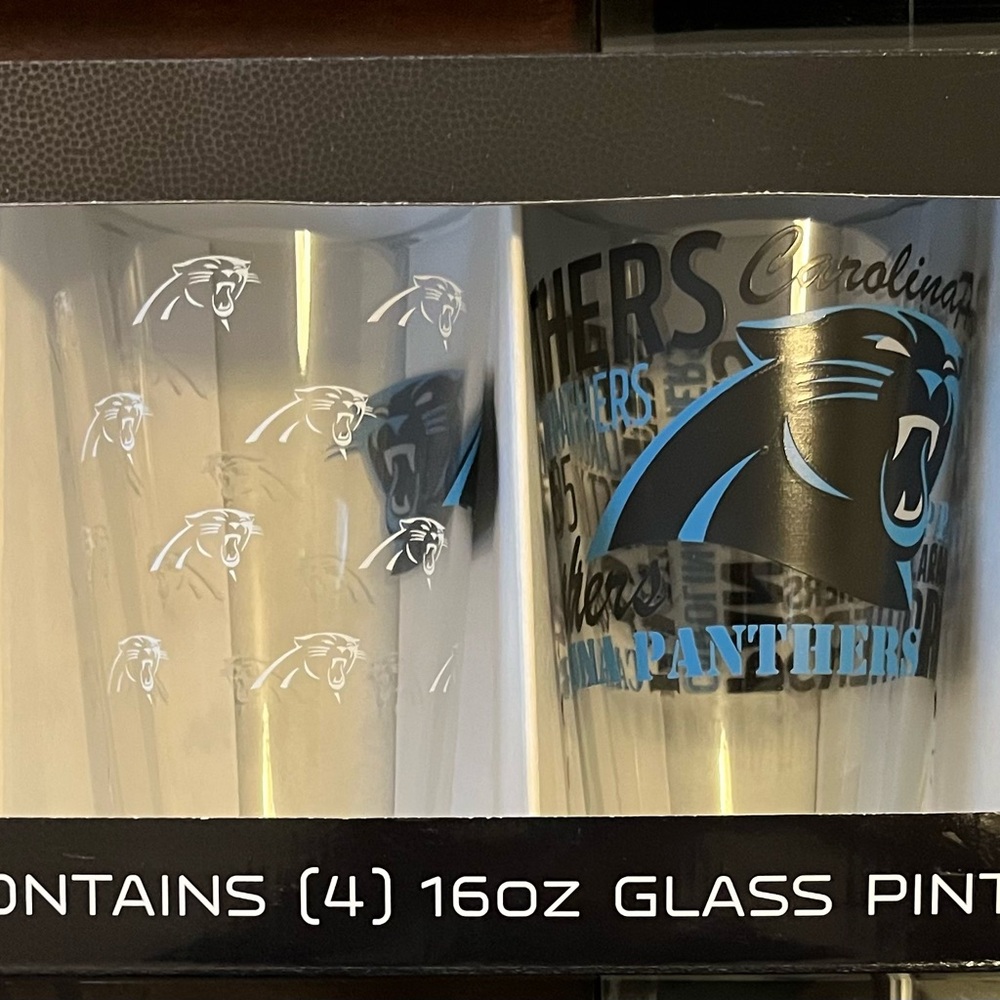 NFL Carolina Panthers Glass Pint Set - Black and Blue